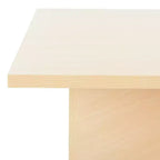 Square Wood Coffee Table with Cross Base and Multicolor Top