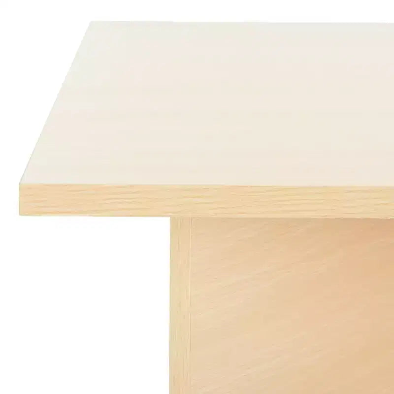 Square Wood Coffee Table with Cross Base and Multicolor Top