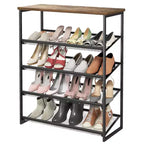Shoe Storage Bench with Rattan Doors, Cushion and Adjustable Shelves